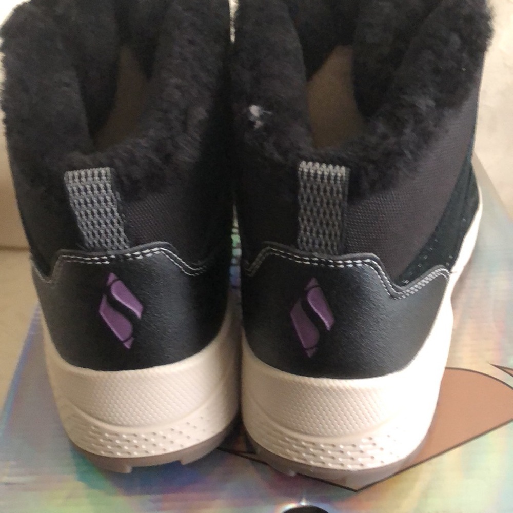 Skechers Street Black boots womens 10 new - Picture 5 of 9